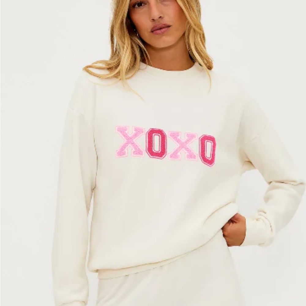 Beach riot Devyn Cream Sweatshirt XOXO NWT size M